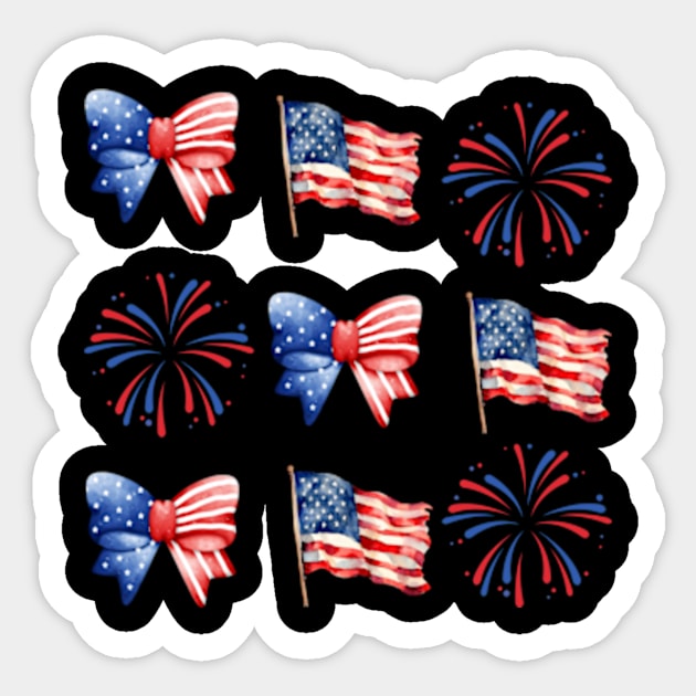 Coquette American Flag, 4th of July, Freedom, American Flag, American Girl Sticker by CrosbyD